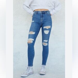 PacSun Ripped Blue Skinny Jeans
